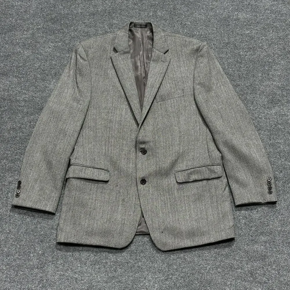 Lauren Ralph Lauren Blazer Mens 44L Wool Herringbone Sport Coat Jacket Classic